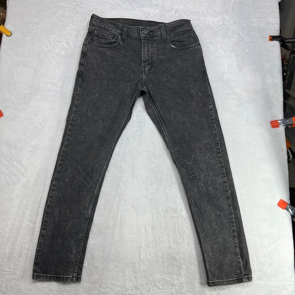 Levi's Skinny Jeans Mens Washed Black Denim Stretch Slim Classic Zip Fly - 31X29